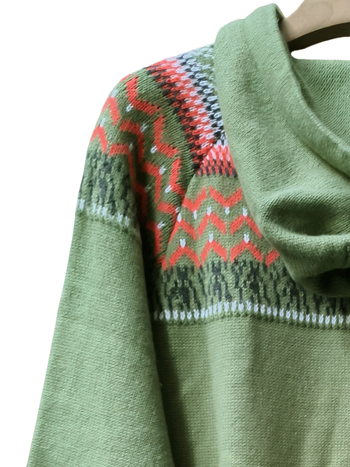 Ζακέτα γυναικεία με γεωμετρικό μοτίβο, πολυεστερικό πλεκτό, μακριά μανίκια, μεσαίο μήκος, ανοιχτή λαιμόκοψη