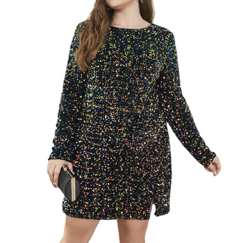 Estélyi ruha hátsó kivágással és vállpántokkal, flitterekkel, egyszínű poliészter-elasztán anyag, szexi stílus