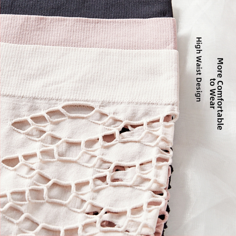 Дамски безшевни боксерки с висока талия, повдигащ ефект, дишащ найлон (90–95%), памучно чатало