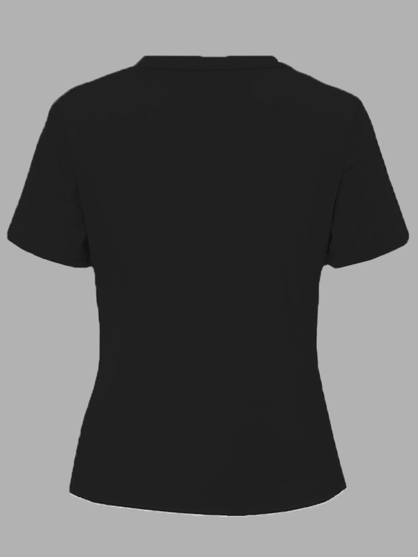 Tricou din bumbac cu mâneci scurte, guler rotund, imprimeu, croială obișnuită, stil urban, primăvara 2023