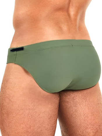 Αντρικά σλιπ θαλάσσης με κορδόνι για σφίξιμο, μονόχρωμο σχέδιο, πολυεστέρας-σπαντέξ, επένδυση πολυεστέρα