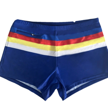 Vyriski dryžuoti maudymosi šortai su užtrauktuku, poliesterio-elastano audinys, pamušalas poliesteris, tinkami plaukimo ir treniruotėms