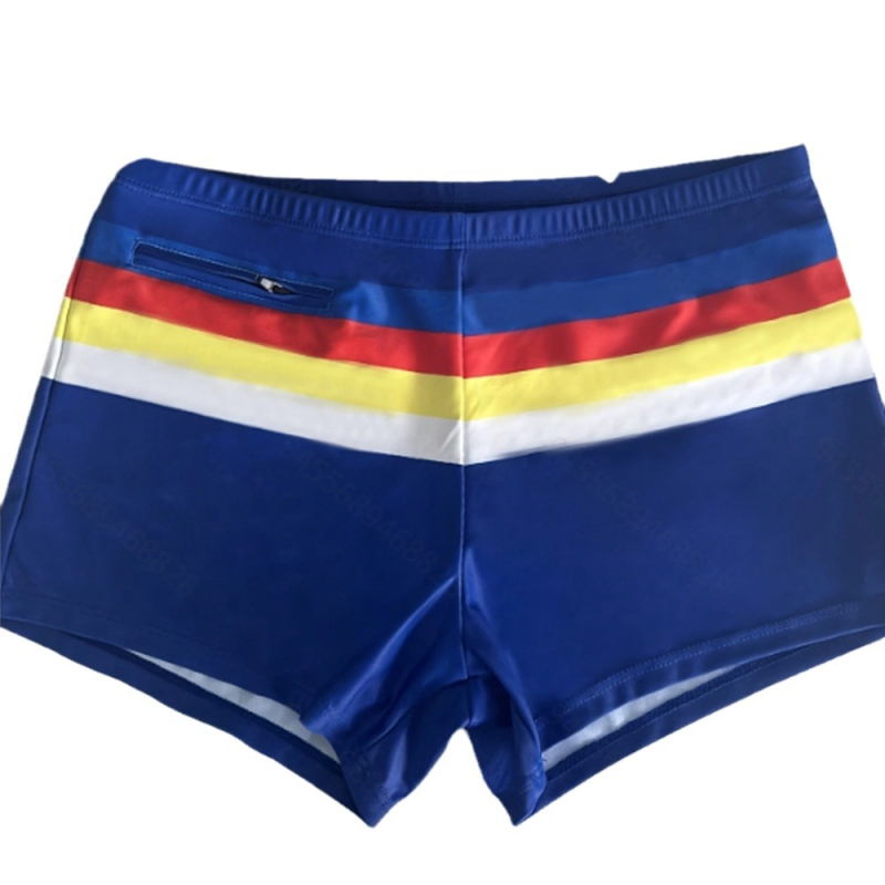 Vyriski dryžuoti maudymosi šortai su užtrauktuku, poliesterio-elastano audinys, pamušalas poliesteris, tinkami plaukimo ir treniruotėms