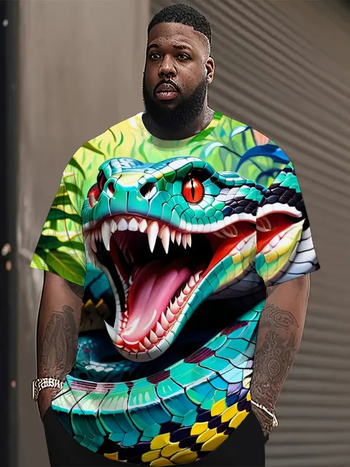 Мъжка тениска с къс ръкав и кръгло деколте – 3D печат, полиестерна дишаща тъкан, птичи очи плат, лято