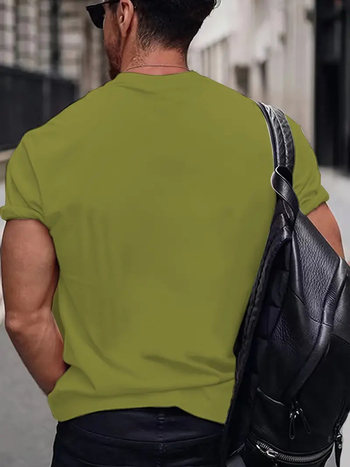 Ανδρικό T‑shirt σειρά Ant με 3D εκτύπωση, στρογγυλός λαιμός, κοντά μανίκια, πολυεστερική ύφανση με διάτρητο μοτίβο bird\'s eye, ελαφρύ καλοκαίρι