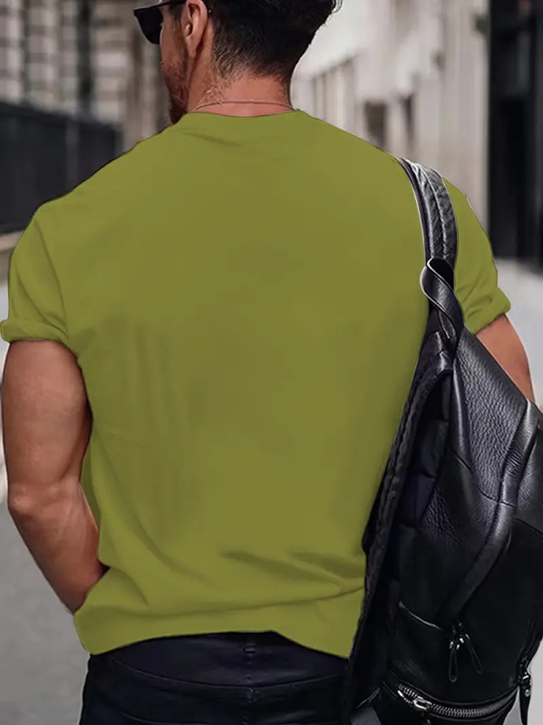 Tricou bărbătește cu imprimeu 3D, guler rotund, mâneci scurte, poliester respirabil cu țesătură bird's eye, vară lejeră