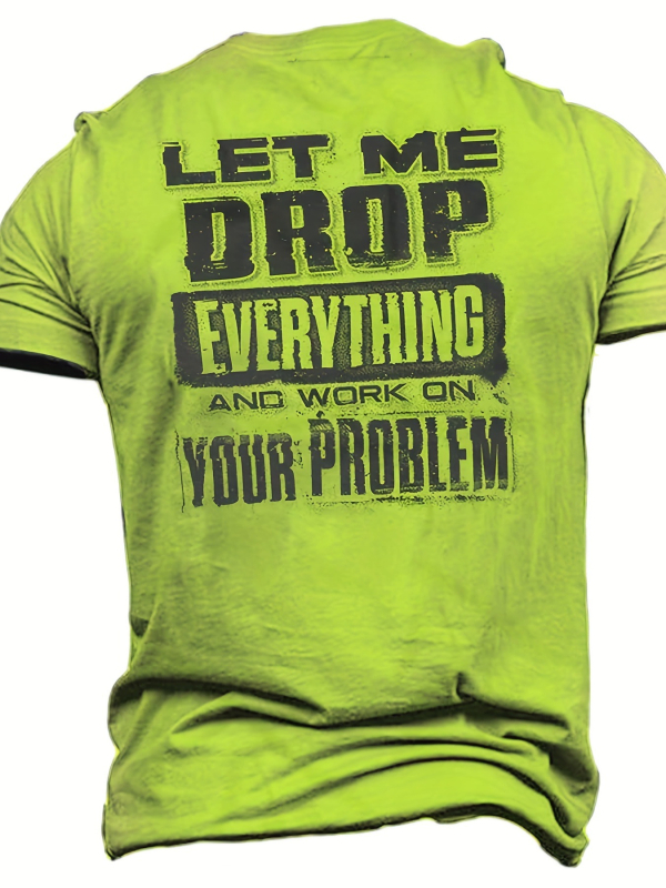 Мъжка тениска с 3D печат и геометричен флорален принт, полиестер 96% и повече, свободен силует, кръгло деколте