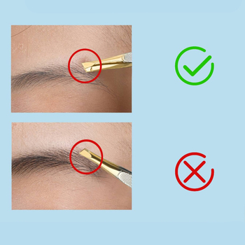 Pensetă pentru sprânene cu vârf oblic, oțel inoxidabil, clips pentru sprânene