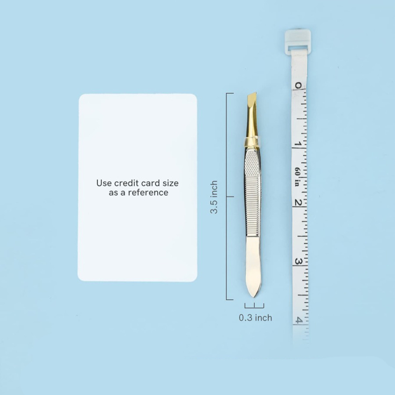 Pensetă pentru sprânene cu vârf oblic, oțel inoxidabil, clips pentru sprânene