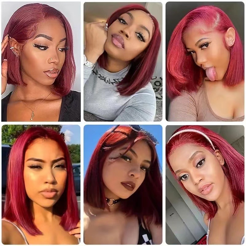 Xinqin KZ4016 перука, средна дължина, къса права коса, диагонални челки, термоустойчива синтетика