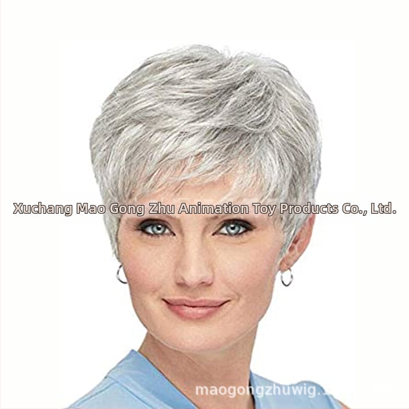 CPCOS 9075-4 Къса права перука за жени, високотемпературна нишка, наклонени челки, механизъм на обработка, промяна на прическа