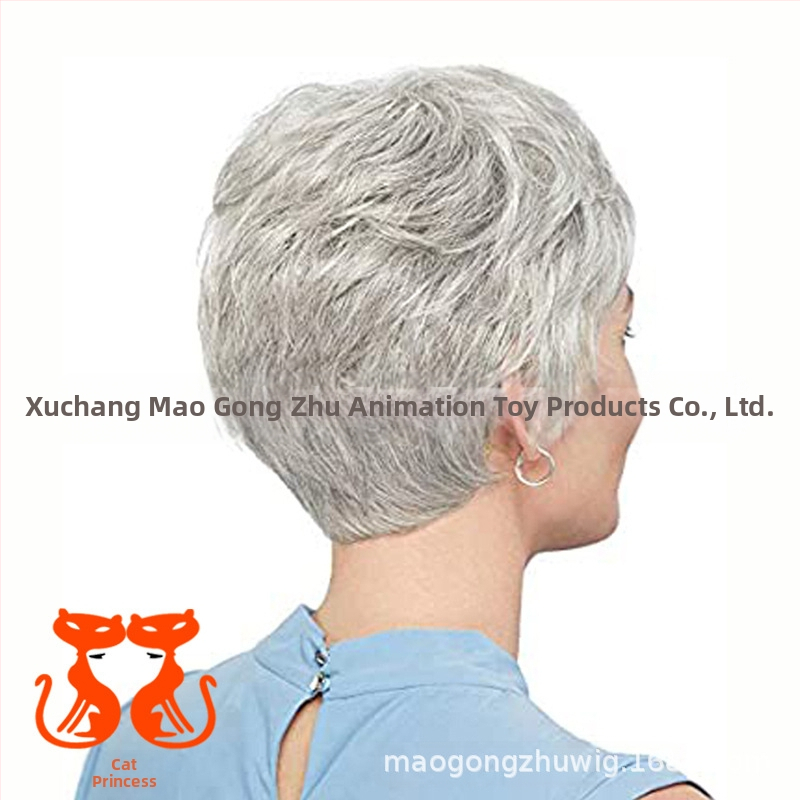 CPCOS 9075-4 Къса права перука за жени, високотемпературна нишка, наклонени челки, механизъм на обработка, промяна на прическа