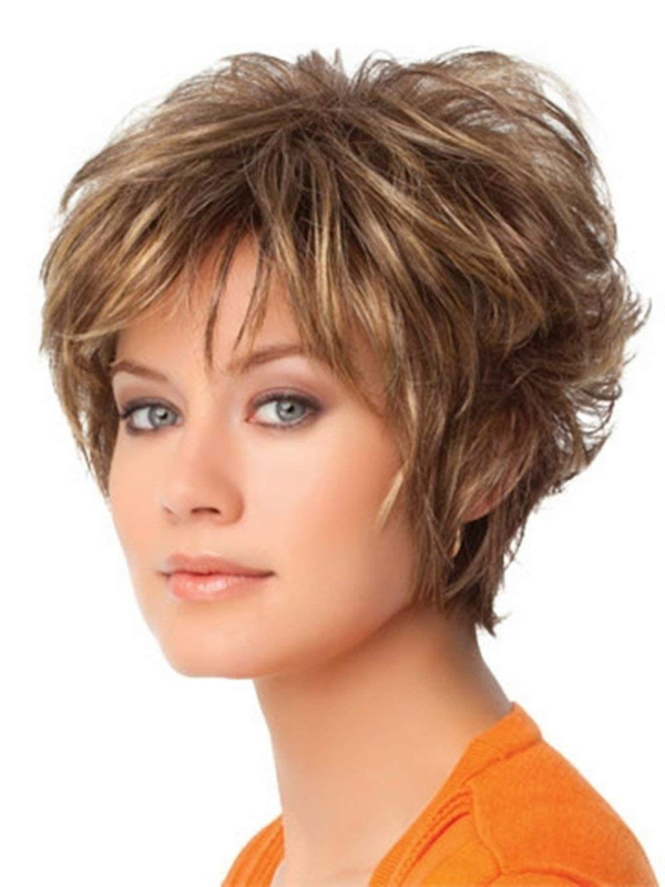 Перука с къси къдри, наклонени челки, винтидж стил, термоустойчива нишка, модел Wi1123/3700, за жени