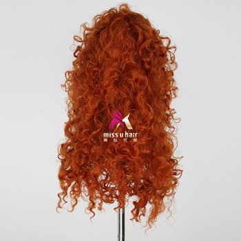 Аниме cosplay перука Мерида, принцеса Brave – термоустойчива коса, пухкави къдри, за cosplay