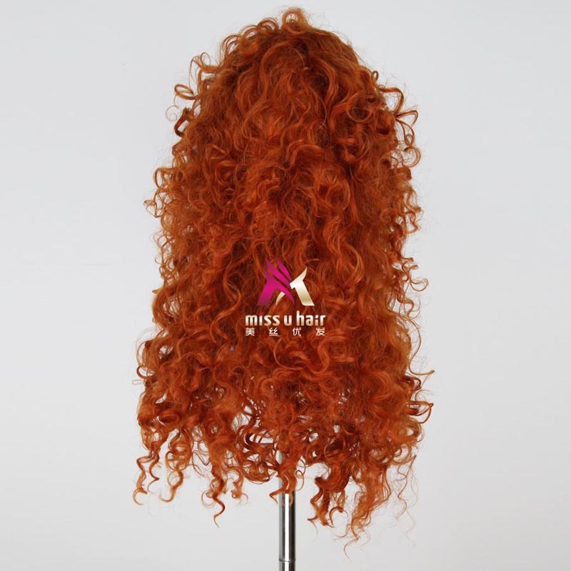 Аниме cosplay перука Мерида, принцеса Brave – термоустойчива коса, пухкави къдри, за cosplay