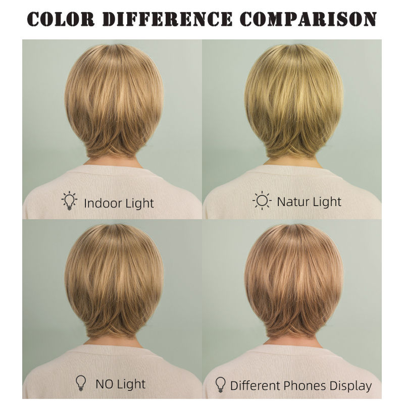 Дамска къса права перука в стил Боб, модел YN255, топлоустойчив синтетичен фибър, челни кичури: прави или наклонени, може да се боядиса, класически стил