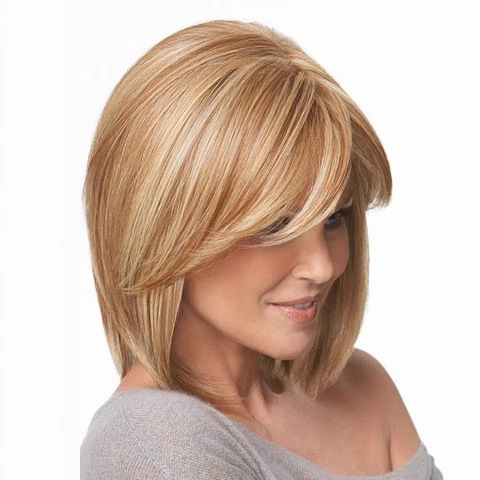 Перука – естествен стил, наклонени ресни, модел 0068, влакна с висока температура, за танцови партита