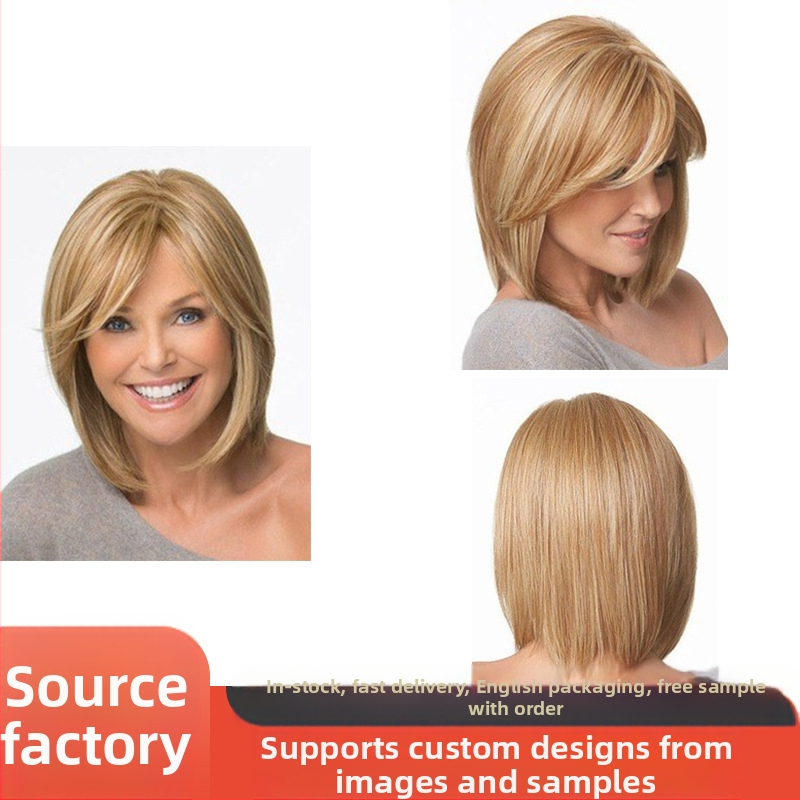 Перука – естествен стил, наклонени ресни, модел 0068, влакна с висока температура, за танцови партита