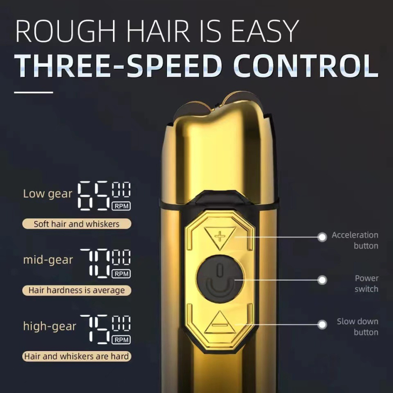 Električni brijač s LED zaslonom, plutajuća glava za brijanje, dvostruka recipročna glava, uklonjiva i periva glava za čišćenje