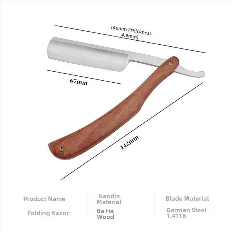 Ръчен сгъваем бръснач за бръснене и подстригване, с едно острие