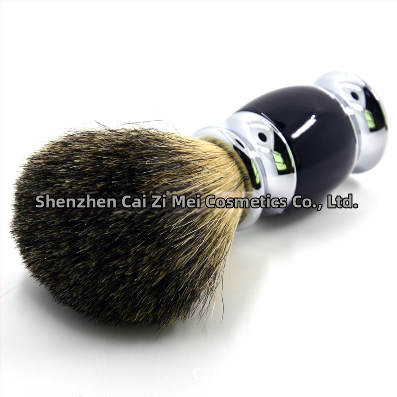 Βούρτσα ξυρίσματος με τρίχες από ζωικό τρίχωμα, μεταλλική λαβή, κοντή ράβδος, μήκος τριχών 5 cm, συνολικό μήκος 10,8 cm