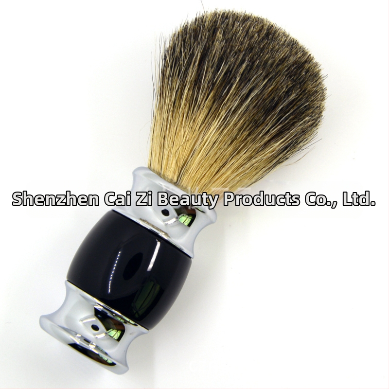 Βούρτσα ξυρίσματος με τρίχες από ζωικό τρίχωμα, μεταλλική λαβή, κοντή ράβδος, μήκος τριχών 5 cm, συνολικό μήκος 10,8 cm