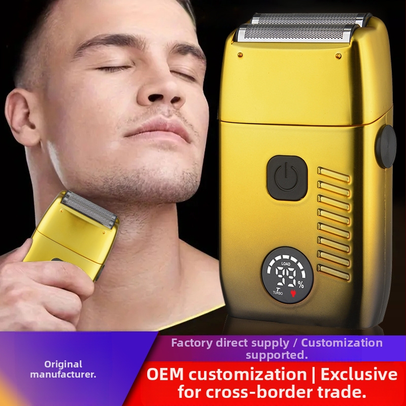 Ηλεκτρική ξυριστική μηχανή με αιωρούμενη κεφαλή, διπλές λεπίδες με κίνηση εμπρός-πίσω, 60 λεπτά αυτονομία, φόρτιση USB, ενσωματωμένη μπαταρία 500–800 mAh.