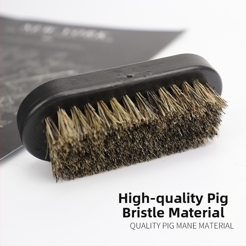 Четка за брада, портативна с пластмасова дръжка, 1 бр., смола + четина, дължина на четината 3 см