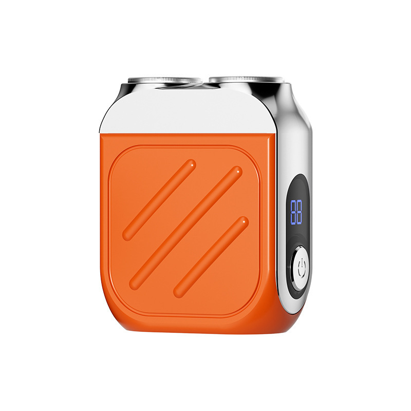 Ηλεκτρική ξυριστική μηχανή με περιστρεφόμενη κεφαλή δύο λεπίδων, κινητήρας χωρίς ψήφτρες, ενσωματωμένη μπαταρία 500–800 mAh, αυτονομία έως 40 λεπτά, επαναφορτιζόμενη, πλενόμενη κεφαλή, πλωτή κεφαλή