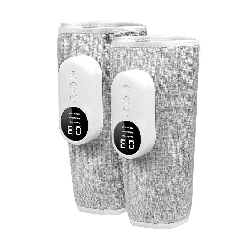 Kojų blauzdų masažuoklis su šildymu, vibracija ir minkymu — laikmatis ir mygtukų valdymas