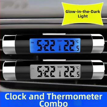 Elektroninis automobilio temperatūros ir drėgmės matuoklis su šviesiu LCD ekranu ir reguliuojamu kampu