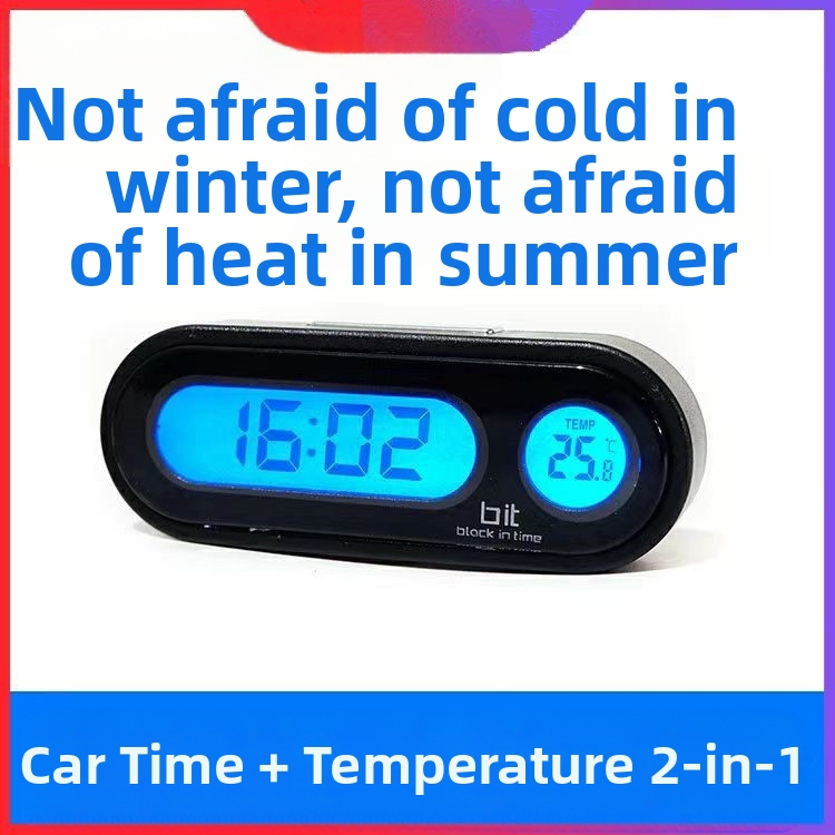 Town Head автомобилен цифров часовник с измерване на температура и влажност, осев тип пластмасов корпус