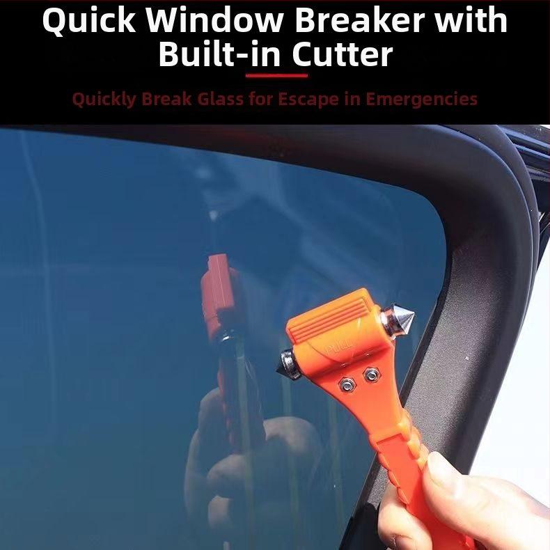 Автомобилен спасителен чук 2-в-1, твърд корпус (Марка: Zhuo Cheng; Материал: ABS и неръждаема стомана; Персонализиране: Да; Тегло: 0.17 кг)