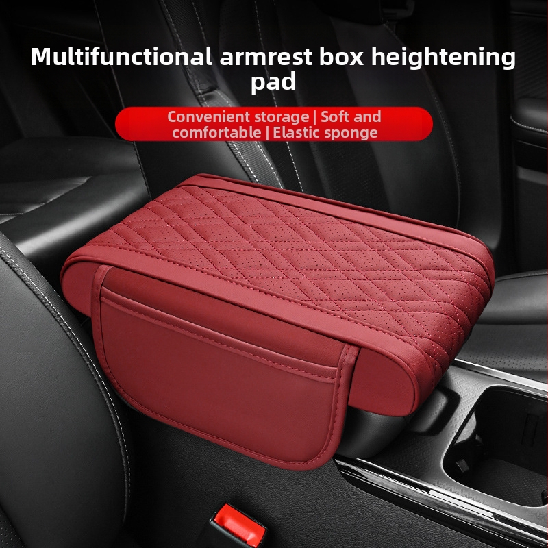 Кожен подлакътник за автомобил – повдигаща подложка за централна конзола с много джобове, марка Luda, за общи модели