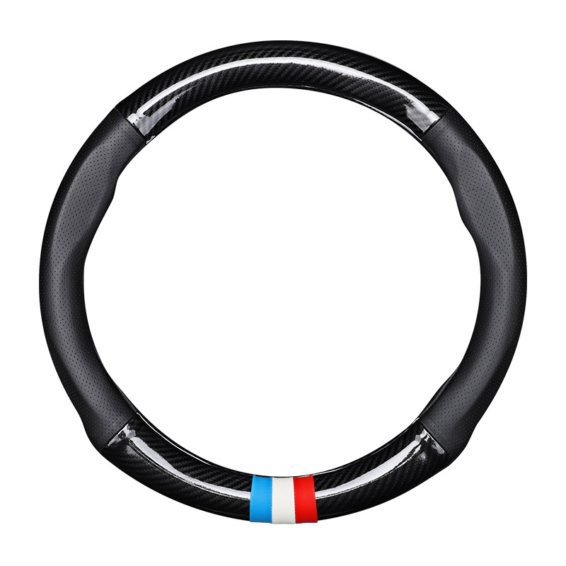 Κάλυμμα τιμονιού Volkswagen με υφή ανθρακονήματος και δέρμα Ultrafilm | Τέσσερις Εποχές | Ταιριάζει σε όλα τα μοντέλα VW