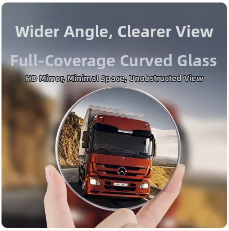 Atbulinių veidrodžių komplektas krovininiams automobiliams ir autobusams su plačiu matymo lauku, aklųjų zonų atspindžiu ir mažuoju apvaliu pagalbiniu veidrodėliu