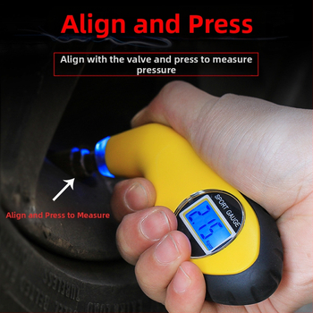 Електронен цифров манометър за налягане в гумите, безжичен автомобилен измервател с LED дисплей, корпус от инженерни пластмаси