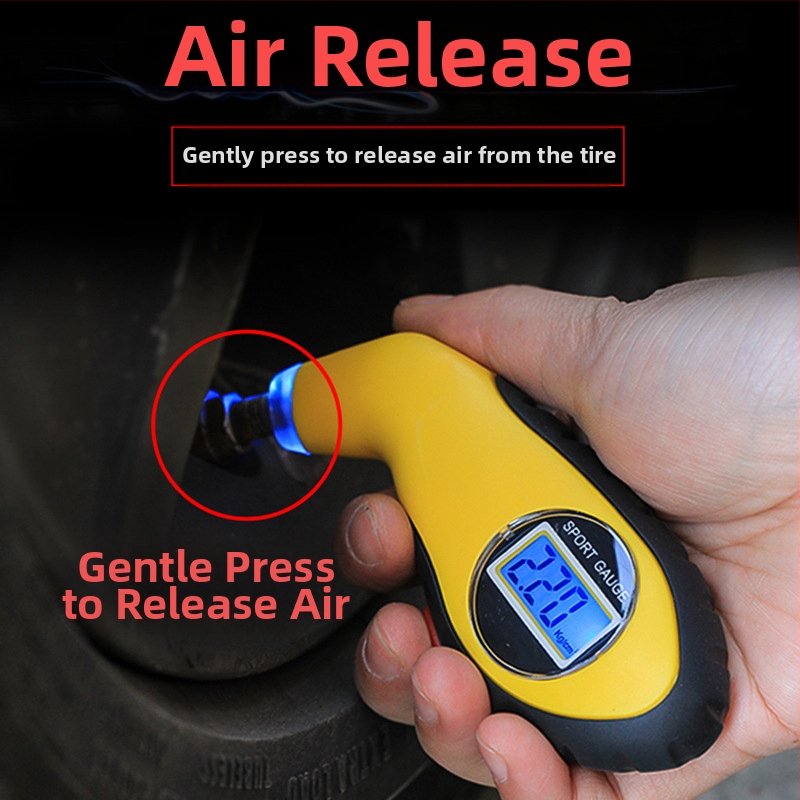 Elektronický digitálny tlakoměr na pneumatiky, bezdrôtový tlakomer pre automobil, s LED displejom, konštrukcia z technických plastov