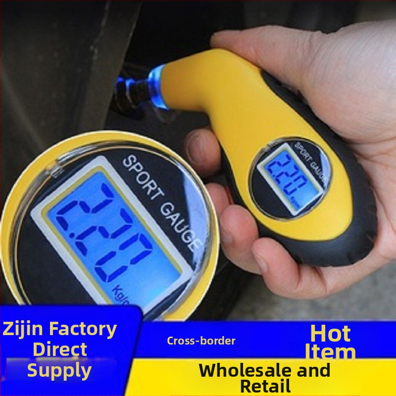 Електронен цифров манометър за налягане в гумите, безжичен автомобилен измервател с LED дисплей, корпус от инженерни пластмаси