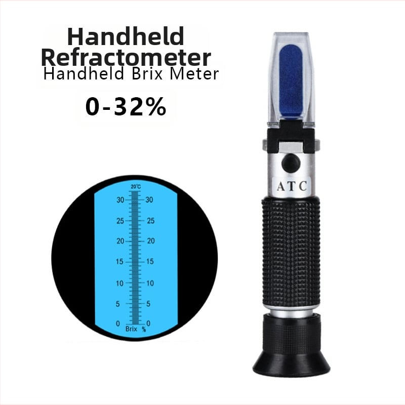TDJ-032 рефрактометр с призматична система, диапазон 0–32, решетка 0.2, тегло 250 g, за измерване на съдържанието на захар в мед и напитки