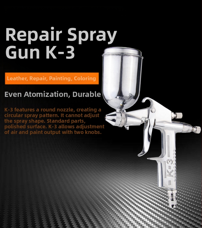 Automatinė purškimo pistolė, modelis 001, pneumatinis purškimas, rankinis valdymas, dažų tiekimas slėgiu