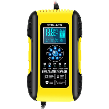 E-FAST зарядно за акумулатори на автомобили и мотоциклети, вход 110–240V AC, изход 12V/24V DC, ток зарядки 1A