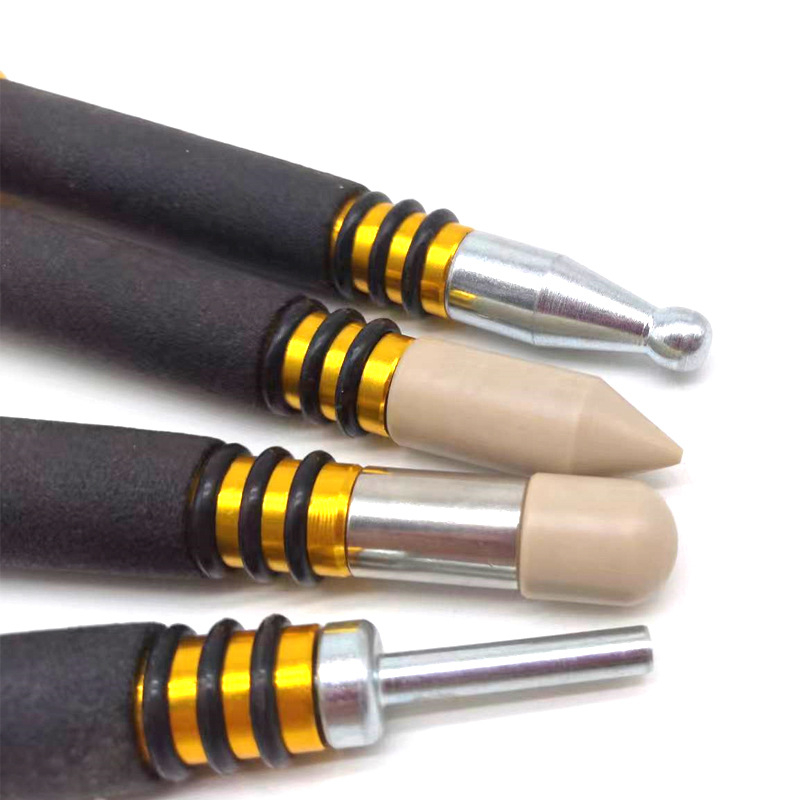 Комплект от 4 инструмента за ремонт на вдлъбнатини в автомобили с подменяеми глави, магнитна ударна писалка и изглаждане на вдлъбнати и изпъкнали форми