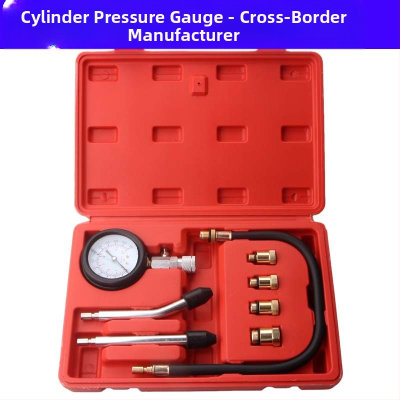 Многофункционален манометър за цилиндри – комплект от 8 броя от въглеродна стомана, за изпитване на двигателни цилиндри на автомобил и мотоциклет