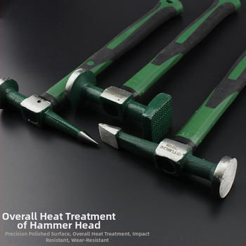 TOTCHI lakštinių plokščių plaktukas, 9 dalių rinkinys auto plektrų remontui, galvos medžiaga aukštos anglies plienas, rankena iš plastiko, ilgis 280 mm