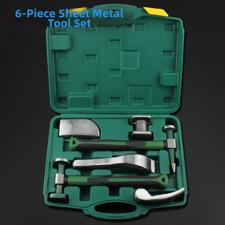 TOTCHI kladivo na plech, 9-dielna súprava na opravu plechov, hlava z vysokouhlíkovej ocele, rukoväť z plastu, dĺžka 280 mm