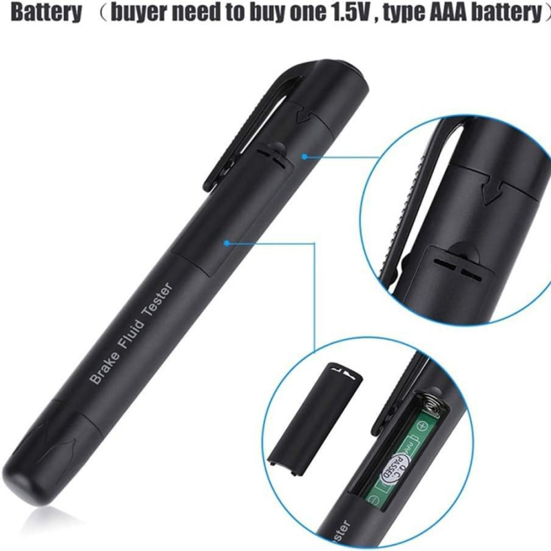 Bremžu šķidruma detektors – mērīšanas pildspalva, 9–15V, 0–60°C, modelis: automobiļu bremžu šķidruma testēšanas zīmulis