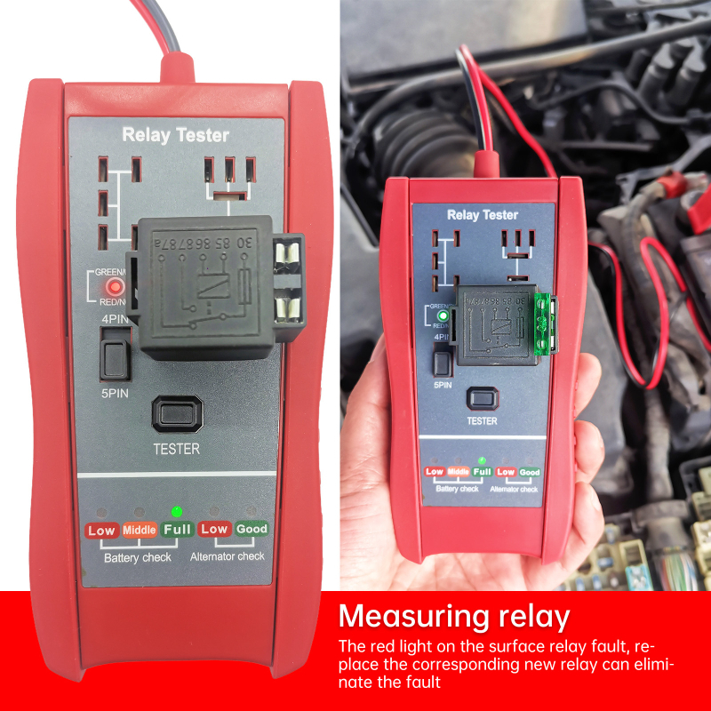 RT-910 divu funkciju auto releja un akumulatora detektors – auto defektu detektors, 12V, 0–40°C, atklāšanas sistēma 6–16