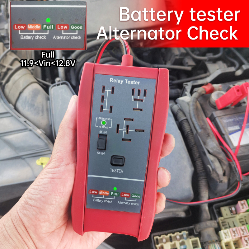 RT-910 divu funkciju auto releja un akumulatora detektors – auto defektu detektors, 12V, 0–40°C, atklāšanas sistēma 6–16