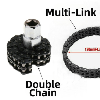 Κλειδί με υποδοχές 44 τμημάτων, διπλής αλυσίδας, για αφαίρεση φίλτρου, από ατσάλι